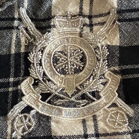 Ralph Lauren blue label cotton/wool button down plaid shirt w/beaded logo shield - Picture 4 of 11